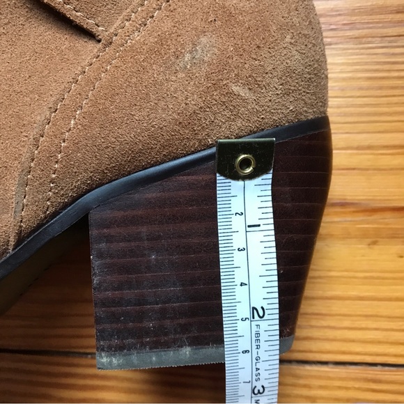 Naturalizer Suede Tan Cognac Pointed Toe Boots with Strap, EUC, 7.5 - Picture 11 of 13